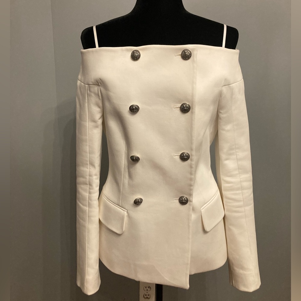 BNWT FAITH CONNEXION Off The Shoulder Collarless Structured Blazer, size US6